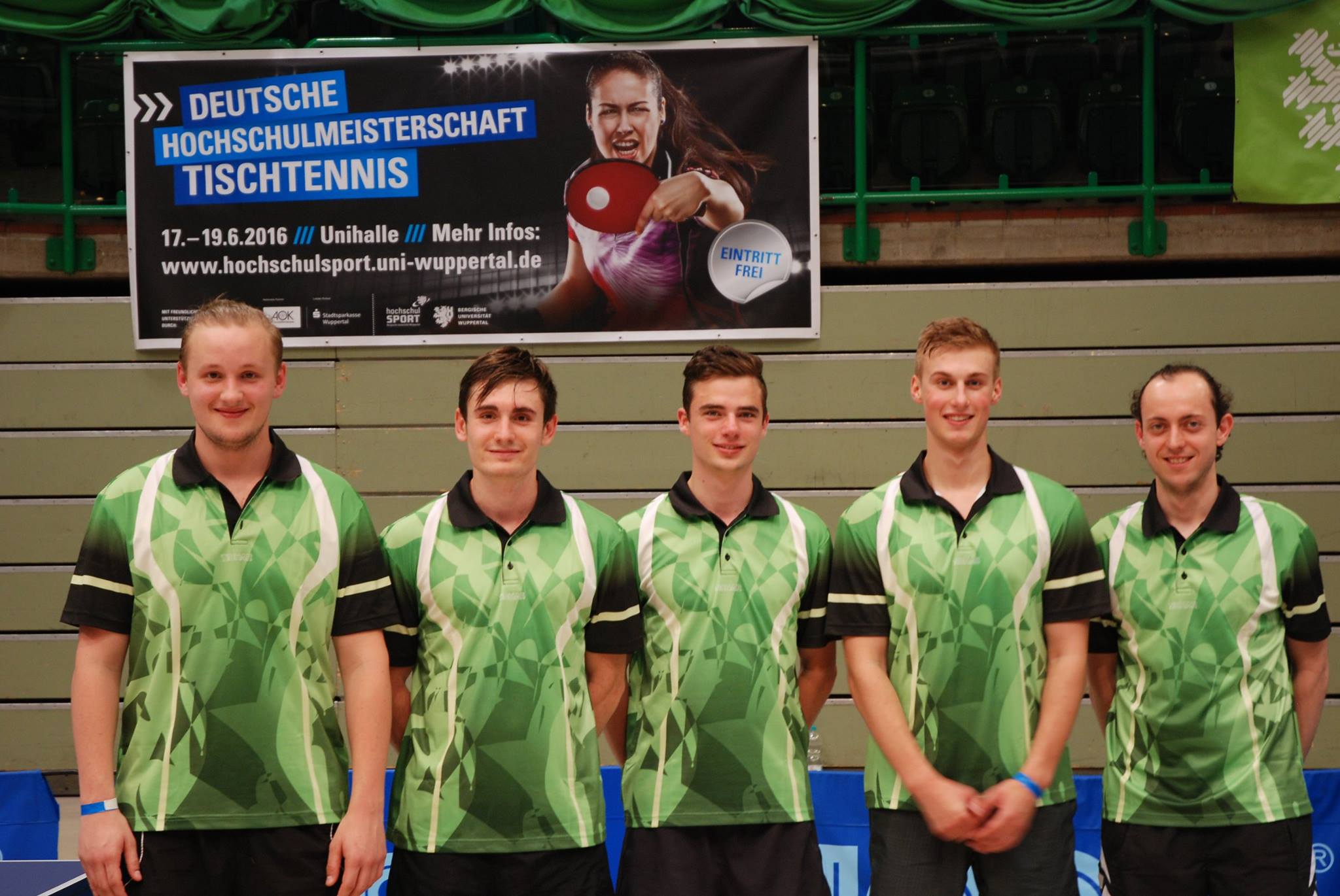 Deutsche Hochschulmeister 2016 (Marc Rode, Pascal Naumann, Rouven Niklas, Lukas Kurfer, Tom Masson)